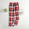 thumbnail image 4 of Women Pajama Pants Plush Sleep Pants Soft Elastic Waist Pajama Bottoms Patterned Pants With 2 Pockets for Cozy and Warm Nightwear,Red,XL, 4 of 7