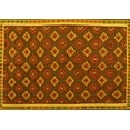 thumbnail image 1 of Ahgly Company Machine Washable Indoor Rectangle Oriental Yellow Traditional Area Rugs, 7' x 9', 1 of 4