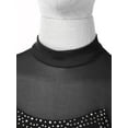 thumbnail image 5 of Rswnyirn Women's Adult Shiny Rhinestone Figure Ice Skating Dress Mesh Long Sleeve Competition Dance Black M, 5 of 7
