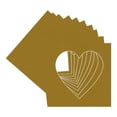 thumbnail image 3 of Metallic Gold Picture Frame Mat for 15x15 Frames - Heart Opening for 11x11 Photos - 10 Mats, 3 of 7