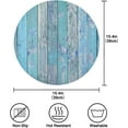 thumbnail image 4 of GZHJMY Blue Summer Wooden Round Placemats Durable Non-Slip Heat and Stain Resistant Placemat for Kitchen Table Decoration Outdoor BBQ Activities(4PCS) Table Mat, 4 of 7