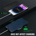 thumbnail image 3 of ELEHOLD Flip Folio Leather Case for iPhone 13 with Card Holder Premium Leather Magnetic Suction Kickstand Function Support Wireless Charging Full Protection Case,blue, 3 of 8