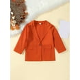 thumbnail image 2 of Bagilaanoe Little Girl Blazers Jacket Long Sleeve Single-Breasted Coat 3T 4T 5T 6T 7T Kids Fall Casual Outwear, 2 of 8