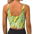 thumbnail image 4 of Uemuo Fresh Sweet Corn Pattern Women's Sports Bra - High Impact Support, Breathable, and Comfortable Athletic Bra for Running, Yoga, and Workouts, 4 of 9