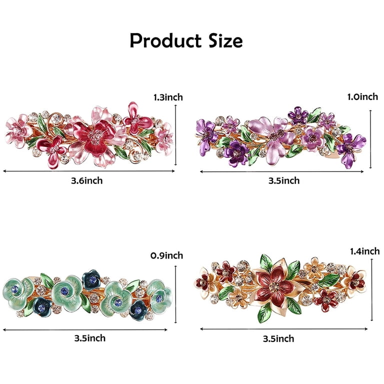 Vintage French Hair Barrettes for Women,Happon Flower Leaf  display picture 1