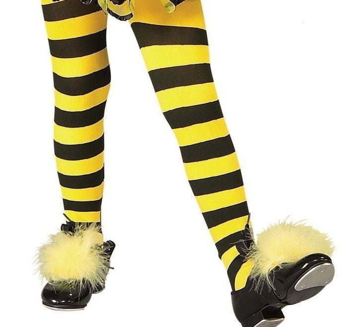 Bumble Bee Yellow Black Striped Tights Girl's Halloween Costume