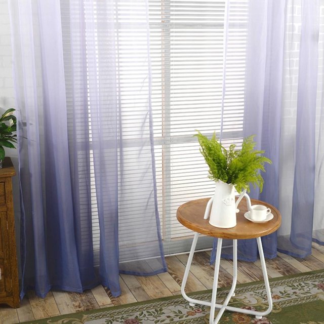 TINKER Simple Gradient Écran Chambre Gradient Gaze Tige Rideau Famille Décoration