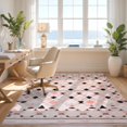 thumbnail image 3 of Design&I 2'x3' Ultra Soft Door Mat, Pink Geometric Interlocking Lattice Abstract Motif Mosaic Border None Fluffy Washable Easy Care Indoor rug for Bedside Entryway, 3 of 7