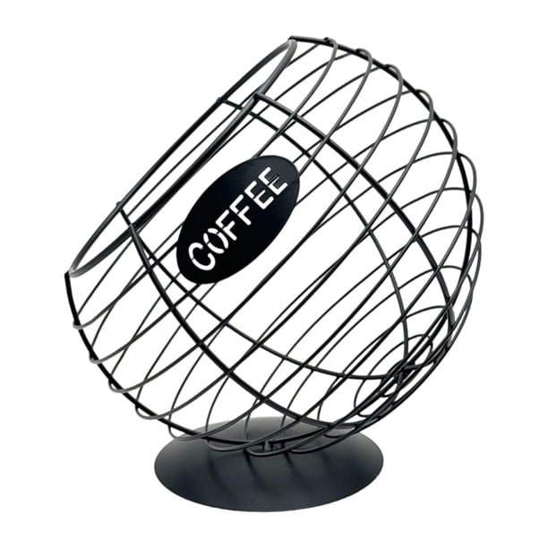 Soporte para cápsulas de café, soporte para cápsulas de espresso, soporte de escritorio para oficina en casa, hierro resistente Negro 20cmx20cm