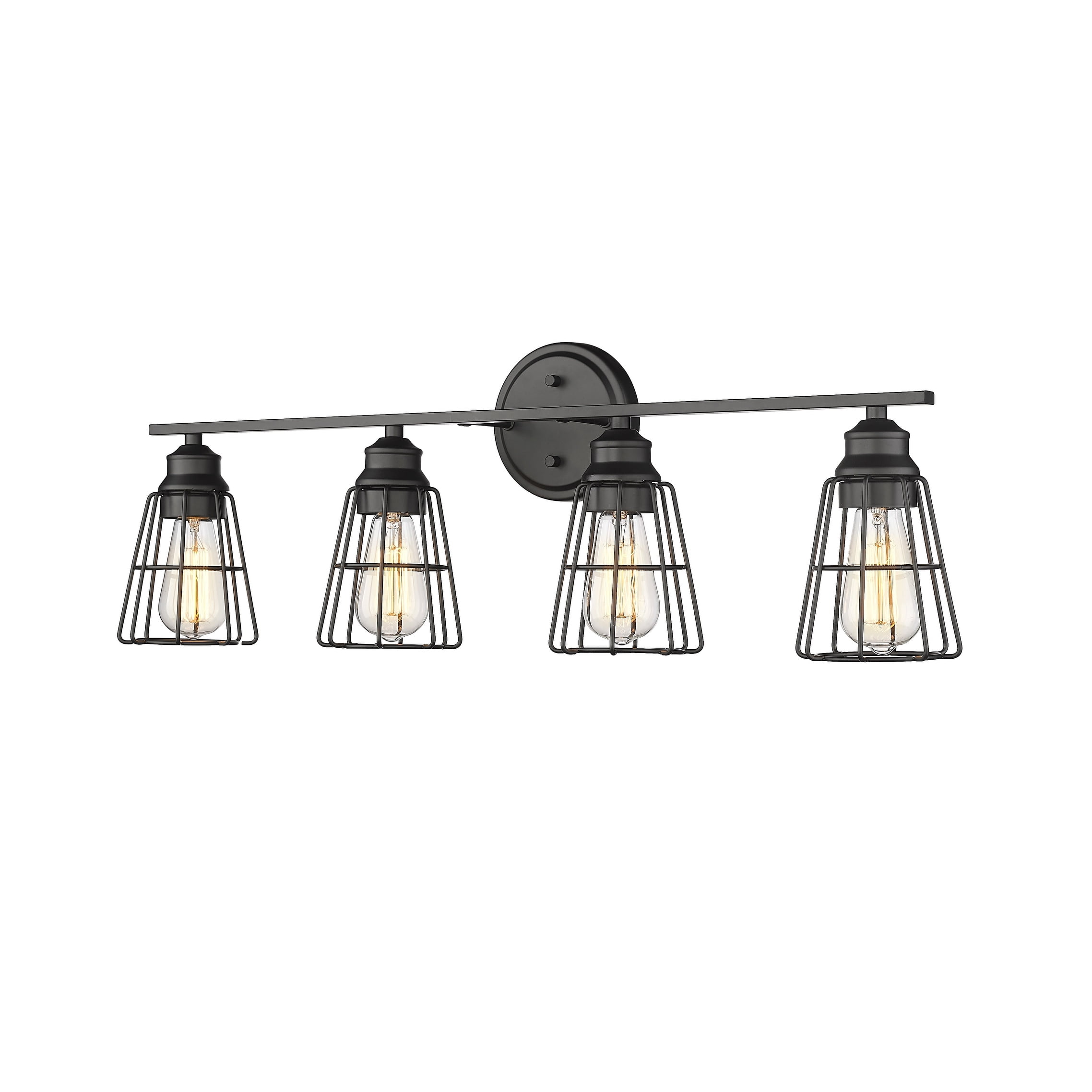 Millennium Lighting  4 Light Bathroom Vanity Fixture with Metal Shade Matte Black Black Matte
