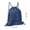 thumbnail image 2 of Uxcell Drawstring Backpack Bags Drawstring Gym Bag with Zip Pocket for Women Men Navy Blue, 2 of 5
