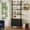 Black, variant on 74" Tall Bookshelf with Storage Cabinet, Modern Ladder Bookcase with Wood & Metal Frame, Wall Mount Display Shelf for Living Room, Bedroom, Home Office White and Oak