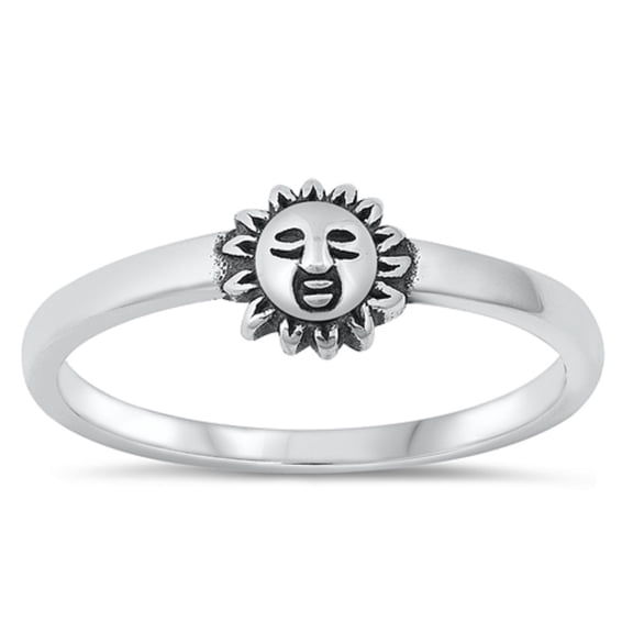 All in Stock Shinning Sun Ring Sterling Silver Size 8