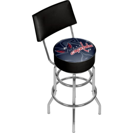 Washington Capitals Locker Room - NHL Swivel Bar Stool with Back - Watermark - Washington Capitals