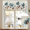 thumbnail image 7 of Victorian Style Valances for Windows, 54 x 18in, Blue Retro Poppy Flower Plant Rod Pocket Kitchen Valance Curtain Light Filtering Window Treatments for Living Room Bedroom, 1 Panel, 7 of 7