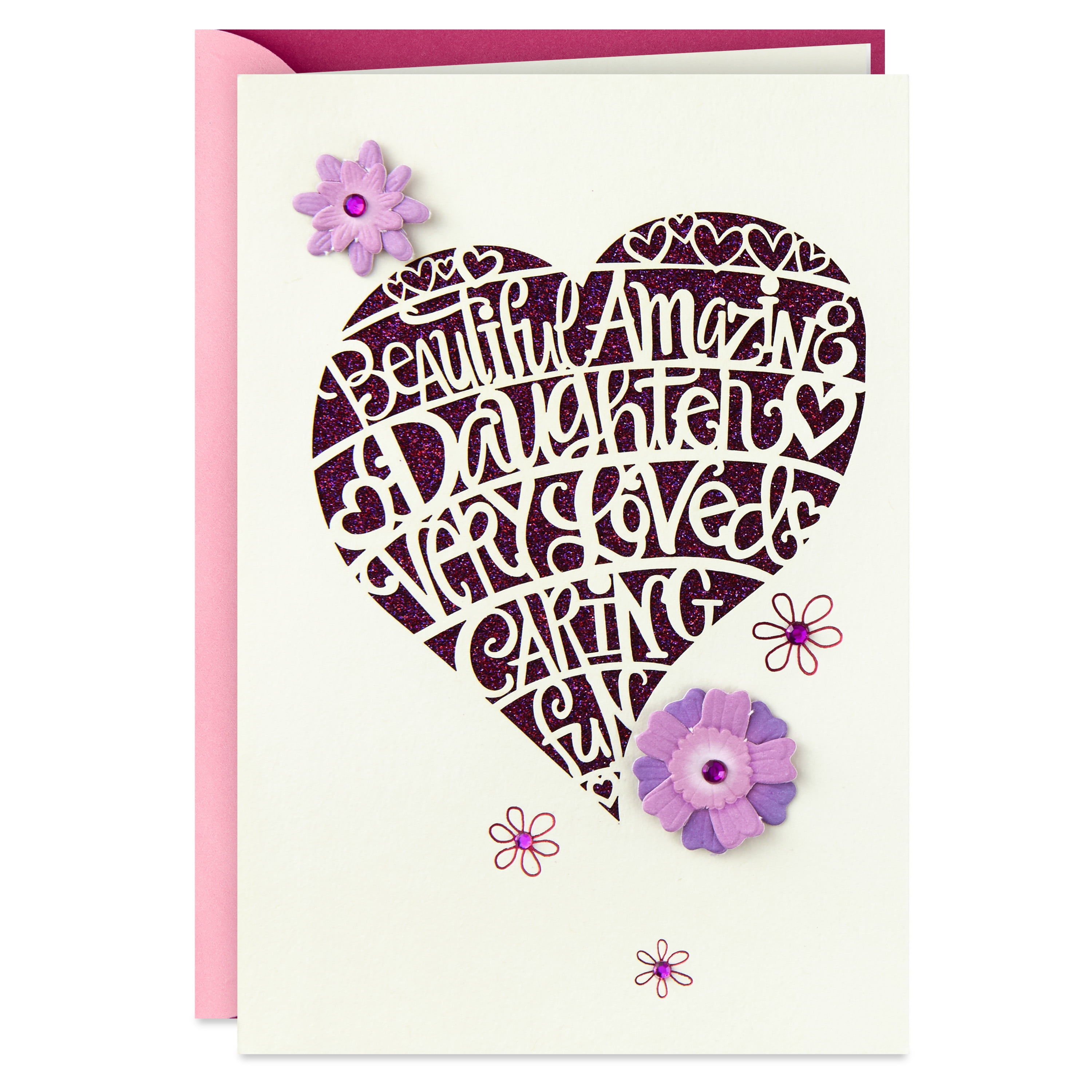 Hallmark Birthday Greeting Card for Daughter (Heart Cutout)