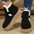 thumbnail image 2 of Xfvqtps Womens Buckle Strap Ankle Boots Fleece Lined Winter Shoes Fashion Chunky Sole Warm Snow Boots for Fall and Winter Casual Outdoor Black, 2 of 9