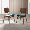 thumbnail image 6 of New Classic Furniture Oscar Wood Dining Chair in Walnut/Teal (Set of 2), 6 of 6