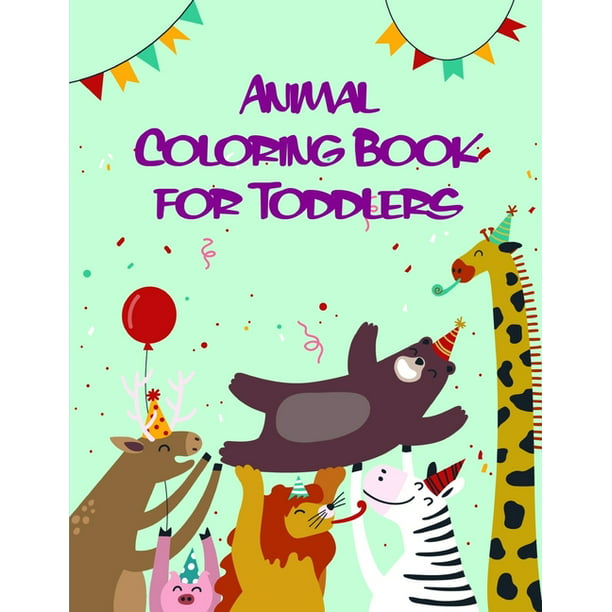 Cartoon in the Zoo: Animal Coloring Book for Toddlers: Christmas coloring  Pages for Children ages 2-5 from funny image. (Paperback) 