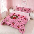 thumbnail image 3 of Erosebridal Leopard Bow Print Full Size Comforter Sets for Girls, Cheetah Animal Spots Girly Bedding Comforter Set, Pink Reversible 3 Pieces 1 Comforter and 2 Pillowcases, 3 of 6