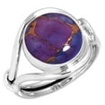 thumbnail image 1 of 925 Sterling Silver Ring For Women - Girls Copper Purple Turquoise Gemstone Silver Ring Size 11 Simple Silver Ring Size 11 New Year Gift For Women 925 Silver Gemstone Jewelry, 1 of 6