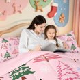 thumbnail image 5 of Manfei Winter Holiday 7-Piece Twin Bedding,Rustic Christmas Tree Bedding Comforter Set,Pink Reversible, 5 of 7