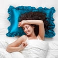 thumbnail image 4 of Unique Bargains Retro Satin Ruffle Pillowcases Envelope Closure 2pcs, 4 of 8