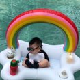 thumbnail image 2 of PVC Inflatable M.u.lti Hole Beverage Holder For Beer Fruit Wine Phone Perfect For Pools.ide Parties & Dining，Inflatable Rainbow Pool Wine Glass Holder/Rack，Pool Cup Holder, 2 of 7