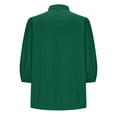thumbnail image 4 of Dealovy Womens Tops Dressy 3/4 Puff Sleeve Solid Color Work Blouses Button down Crew Neck Business Casual Top, 4 of 9