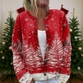 thumbnail image 3 of Women'S Christmas Sweater Cute Fun Christmas Sweater Fall And Winter Long Sleeve Knitted Sweater for Fall and Winter, Festive and Cozy, Great as Christmas Sweaters for Women ,Vermilion,M, 3 of 7