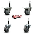 thumbnail image 2 of 3 Inch Thermo Rubber Swivel 3/4 Inch Expanding Stem Caster Set 2 Brakes, 2 of 2