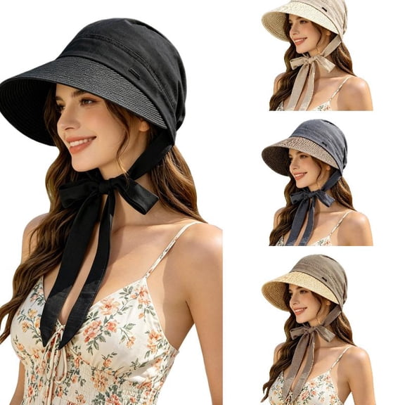 AJGRHE Packable Sun Hat Beret Style Headwrap For Outdoor Daily Casual Leisure Activities Adjustable Foldable Summer Beach Cap Black One Size