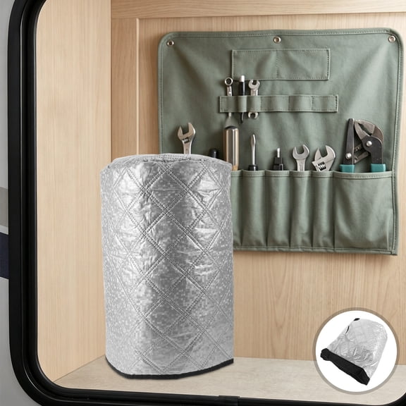 Vosarea Plated Silver Protective Propane Tank Sleeve with Weatherproof Coating for Outdoor Gas Cylinder Use