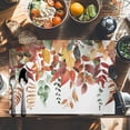 thumbnail image 6 of Fall Eucalyptus Leaf Placemats Set of 12 Red Green Leaves Hazelnut Plant Heat Insulated Linen Place Mats, Washable Stain-Proof Table Mats for Dining Tables Holiday Decor 13x19inch, 6 of 9