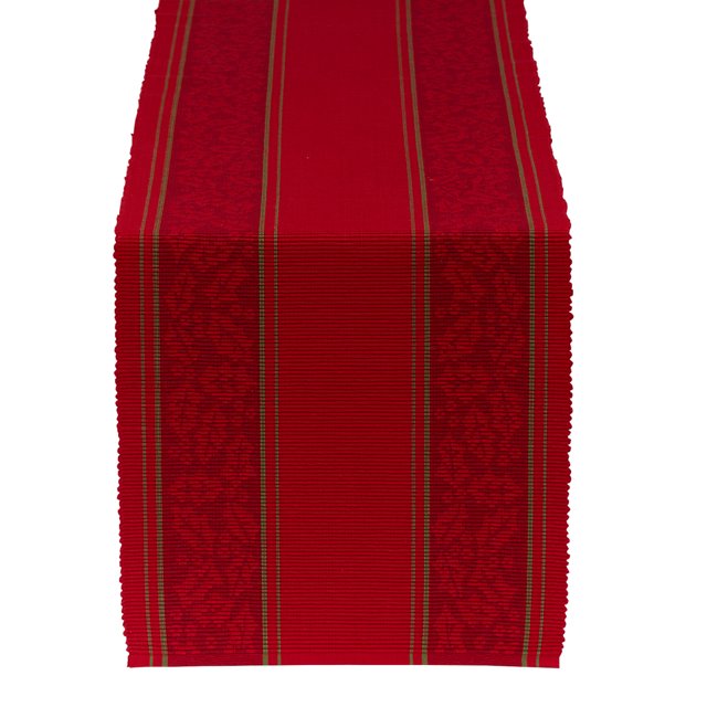 Camino de mesa de jacquard con rayas Holly 72 DII Design Imports CAMZ11368