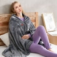 thumbnail image 3 of HIBIBUD Electric Heated Blanket Shawl with Carbon Fiber Fast Heating Throw No Radiation Heated Shawl Wraps for Women,Grey, 3 of 8