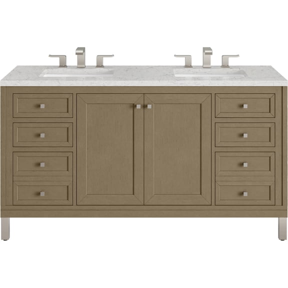 James Martin Vanities 503-V60d-3Ejp Chicago 60" Free Standing Double Basin Vanity Set -
