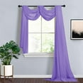 thumbnail image 2 of Efavormart 18Ft Purple Sheer Organza Curtain Panels, Window Scarf Valance Wedding Arch Draping Fabric for Top Table Event Party Home Decor Stair Bow Backdrop Curtain Decoration, 2 of 11