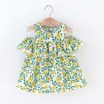 thumbnail image 2 of Vestido Para Niñas Ropa Para Niñas Bebés Verano Para Niños Pequeños Vestido De Algodón Con Estampado Floral Vestido Con Hombros Caídos Con Volantes Verde Odeerbi LM103-5771, 2 of 9