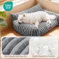 thumbnail image 4 of Exclusivo Mezcla Sofa Pet Bed with Raised Backrest for Small Dogs, 24"x18" Cozy Plush Cord Couch Dog Bed, Removable Washable Cover, Sage Grey, 4 of 6