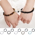 thumbnail image 3 of rygai 2Pcs Couples Bracelets Beaded Heart Men Women Frosted Stone Anti-fade Bangles for Girlfriend Boyfriend, 3 of 7
