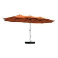 thumbnail image 5 of 15ft Large Patio Umbrellas with Base Included, Outdoor Double-Sided Rectangle Market Umbrella with Crank Handle, for Pool Lawn Garden, 5 of 9