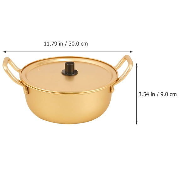 LEXSOMEO Aluminum Korean Ramen Noodle Pot, Heating Soup Pot for Kitchen Cooking, and Lightweight Noodle Cooking Pot