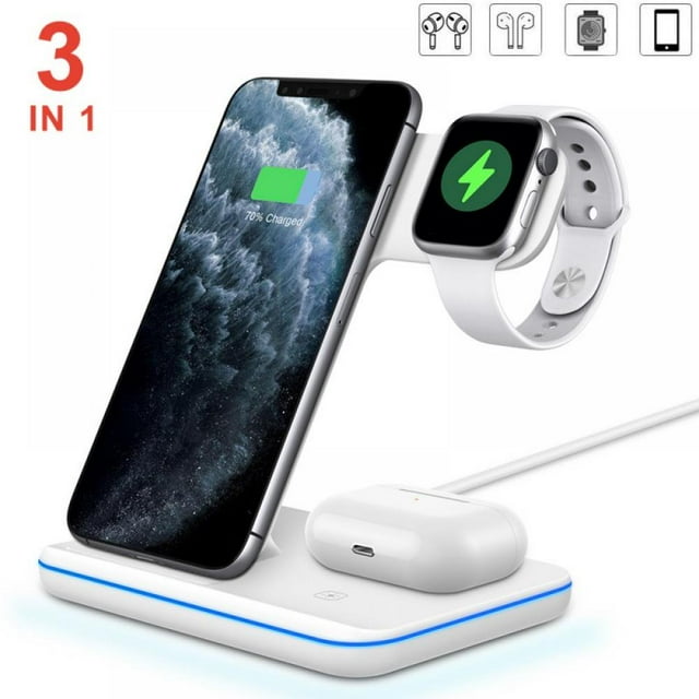 Wireless Charger Wireless Charger Ultra Slim 3 In 1 Wireless Charger Wireless Charging Station Compatible For AirPods 11 Pro Max XS Max XS XR X 8 8 Plus