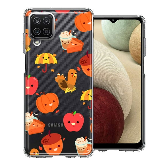 MUNDAZE For Samsung Galaxy A12 Thanksgiving Autumn Fall Design Double Layer Phone Case Cover