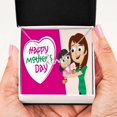 thumbnail image 3 of Pink Mother Daughter Mom Gift Scripted Love Necklace Stainless Steel Message Card Gift, 3 of 7