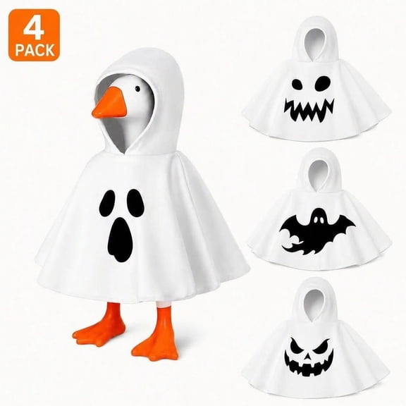 KuKeDi 4-Pack 7-Inch Desk Goose Outfits, Hooded Clothing Accessories for Tabletop Statues