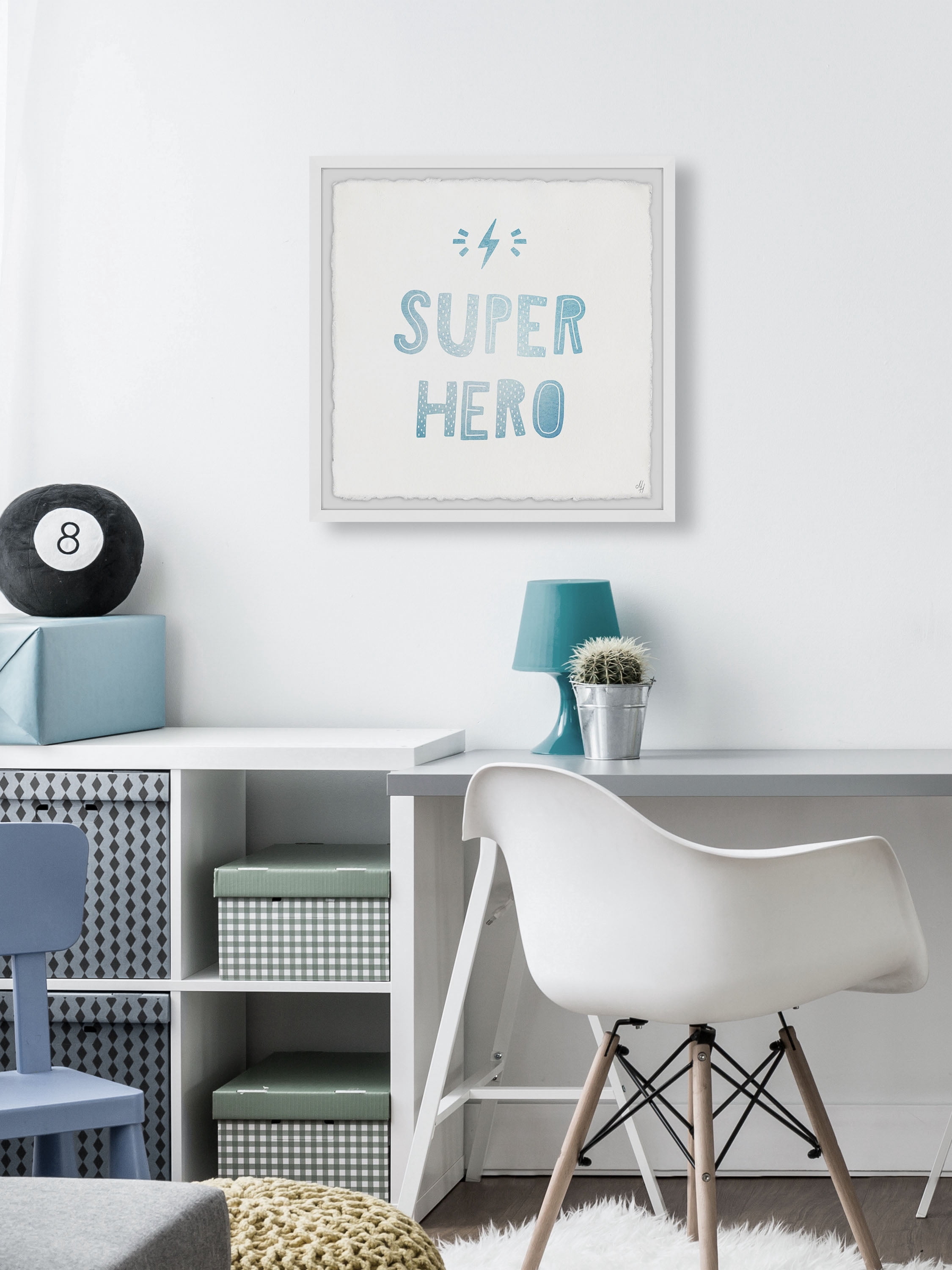 Marmont Hill Superhero Lightning Framed Wall Art