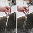 thumbnail image 3 of Erds-tête de Pulvérisateur de Robinet de Cuisine, Forme de Colonne de Pulvérisateur Rétractable Interrupteur à 2 Fonctions Tête de Remplacement de Robinet d'Évier, Connecteur 1.8 GPM 0.8 Pouce (Mâle), Norme Générale US, Chrome Poli, 3 of 4