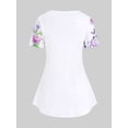 thumbnail image 2 of Rosegal Women Casual Plus Size Floral Butterfly Short Sleeves Tee White 3X, 2 of 4
